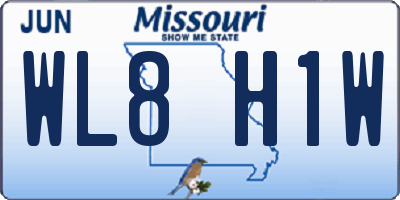 MO license plate WL8H1W