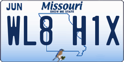 MO license plate WL8H1X