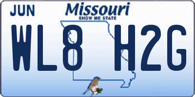 MO license plate WL8H2G