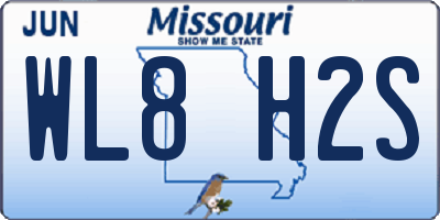 MO license plate WL8H2S