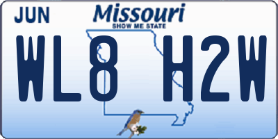 MO license plate WL8H2W