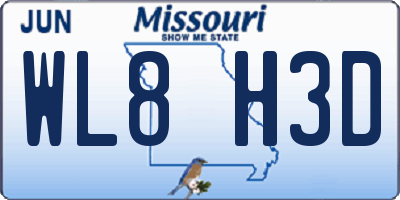 MO license plate WL8H3D