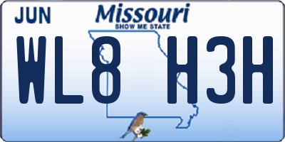 MO license plate WL8H3H
