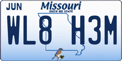 MO license plate WL8H3M