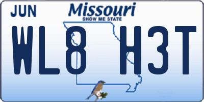 MO license plate WL8H3T