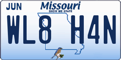 MO license plate WL8H4N