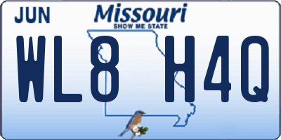 MO license plate WL8H4Q