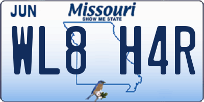 MO license plate WL8H4R