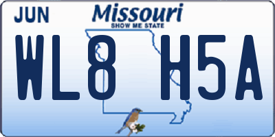 MO license plate WL8H5A
