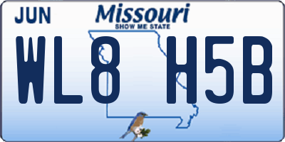 MO license plate WL8H5B