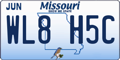 MO license plate WL8H5C