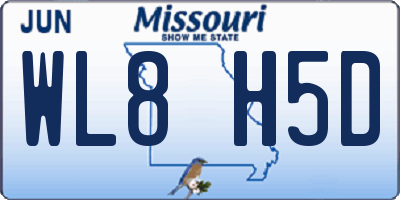 MO license plate WL8H5D