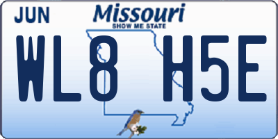 MO license plate WL8H5E