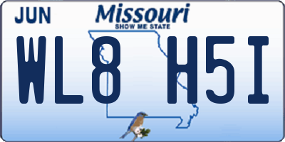 MO license plate WL8H5I