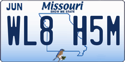 MO license plate WL8H5M