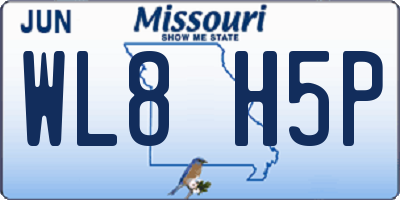 MO license plate WL8H5P