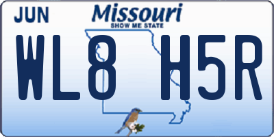 MO license plate WL8H5R