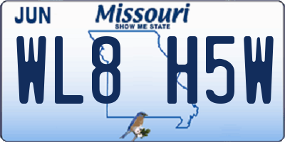 MO license plate WL8H5W