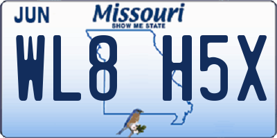 MO license plate WL8H5X