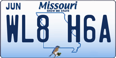 MO license plate WL8H6A