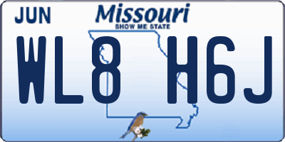 MO license plate WL8H6J