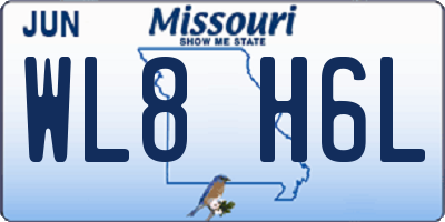 MO license plate WL8H6L