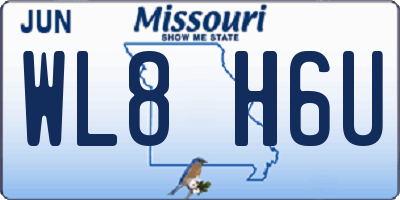 MO license plate WL8H6U