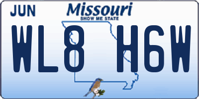 MO license plate WL8H6W