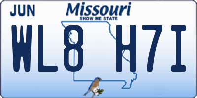MO license plate WL8H7I