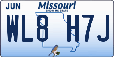 MO license plate WL8H7J