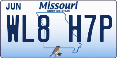MO license plate WL8H7P