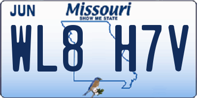 MO license plate WL8H7V