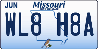 MO license plate WL8H8A