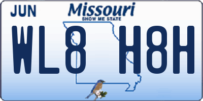 MO license plate WL8H8H