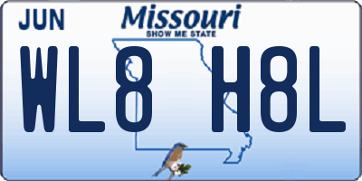 MO license plate WL8H8L