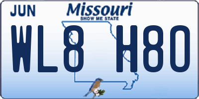 MO license plate WL8H8O