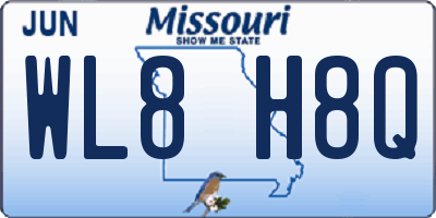 MO license plate WL8H8Q