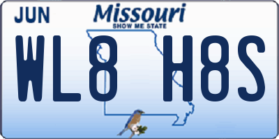MO license plate WL8H8S