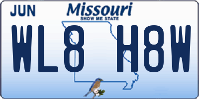 MO license plate WL8H8W