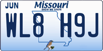 MO license plate WL8H9J