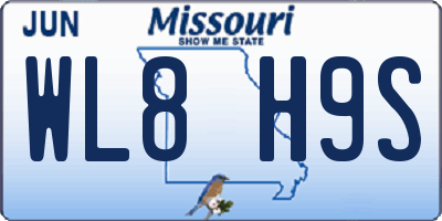 MO license plate WL8H9S