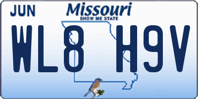 MO license plate WL8H9V
