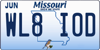 MO license plate WL8I0D