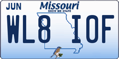 MO license plate WL8I0F