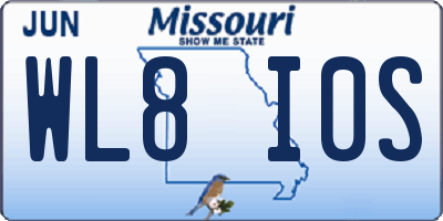 MO license plate WL8I0S
