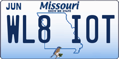 MO license plate WL8I0T