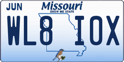 MO license plate WL8I0X
