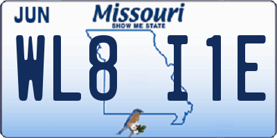 MO license plate WL8I1E