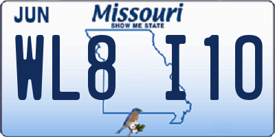 MO license plate WL8I1O