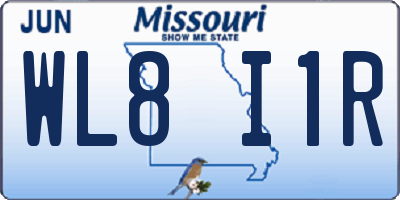 MO license plate WL8I1R